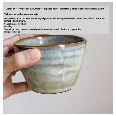 Schwarzer Keramik -Ton -Kiln gebackene unregelmäßige 200 -ml -Teetasse mit 200 ml