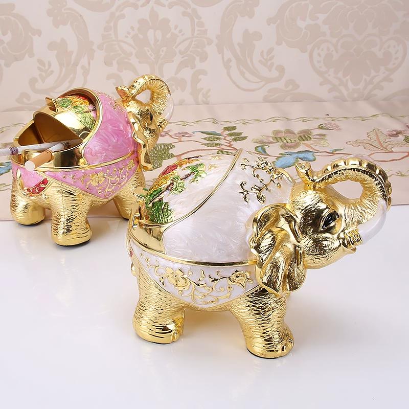 Household Vertical Auspicious Elephant Stainless Steel Ashtray