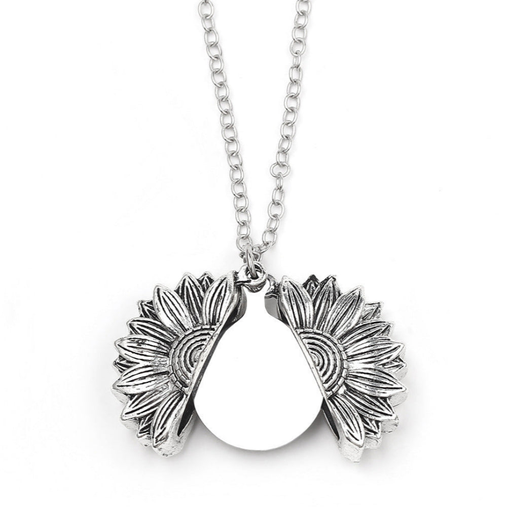 Personalized Engrave Name Date Sun Flower Necklace Fashion Custom Jewelry Gifts