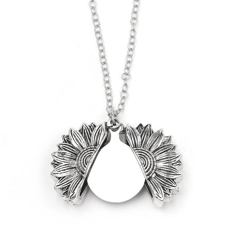 Personalized Engrave Name Date Sun Flower Necklace Fashion Custom Jewelry Gifts