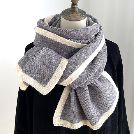 Color Matching Knitted Scarf Winter Warm Fashion Gift-4