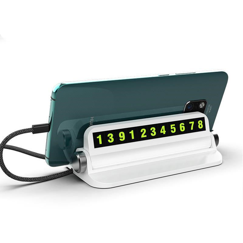 Leuchtende temporäre Parkkarte Auto Telefonnummer Karte Platte Auto Zubehör