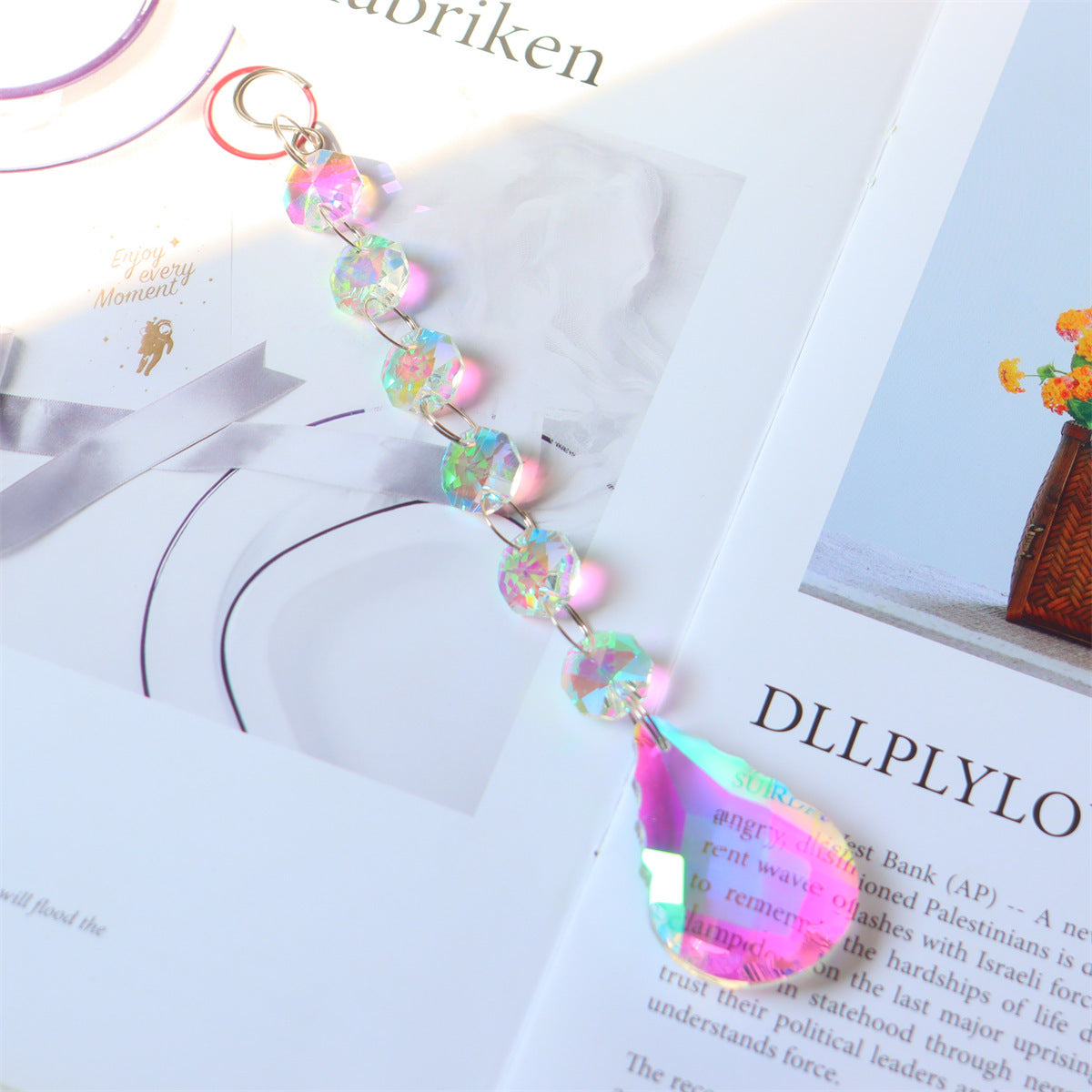 Artificial Crystal Octagon Bead Pendant