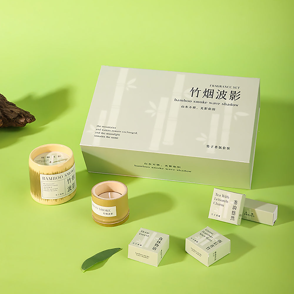 Bamboo Scented Candle Handmade Soy Wax Aromatherapy Gift-1