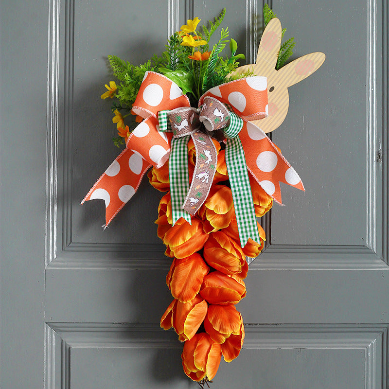 Tulip Carrot Wreath Easter Ornament Door Hanging