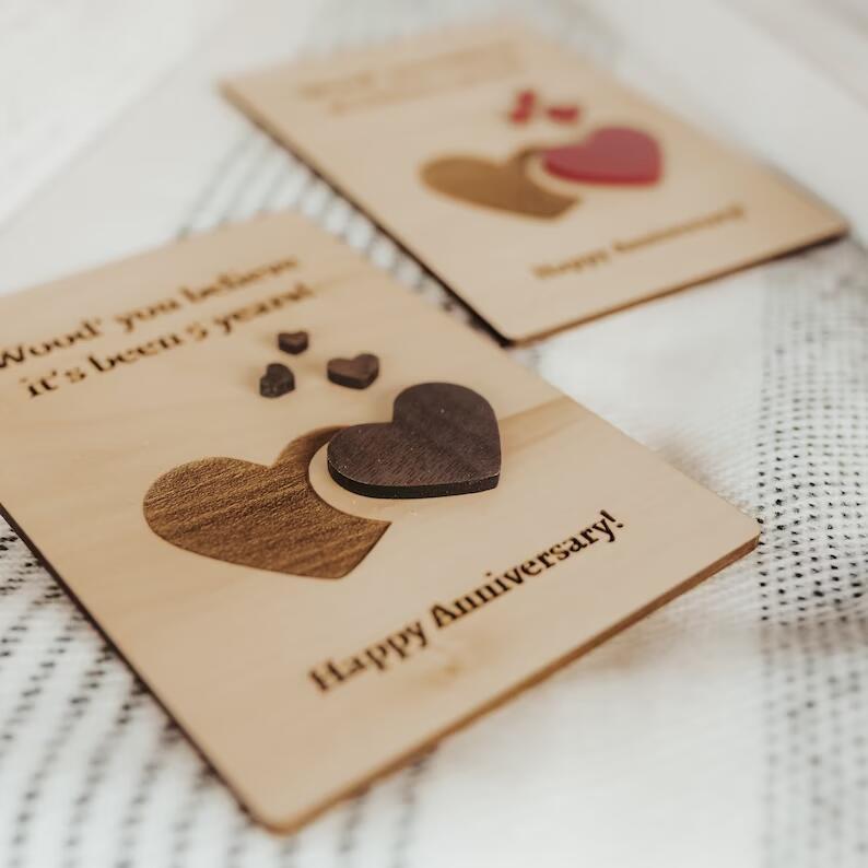 Customizable Invitation to Wooden Carving Wedding Anniversary Card