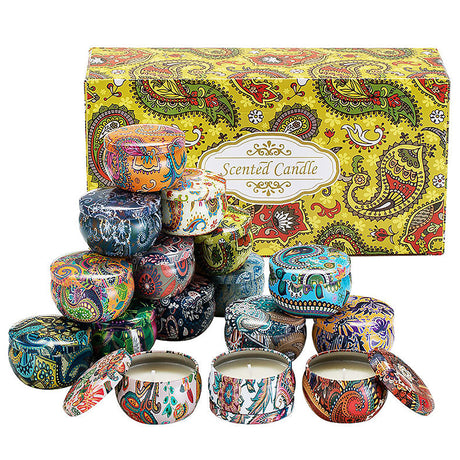 Floral Fruit Scented Candle Set 12 Soy Wax Travel Candles-2