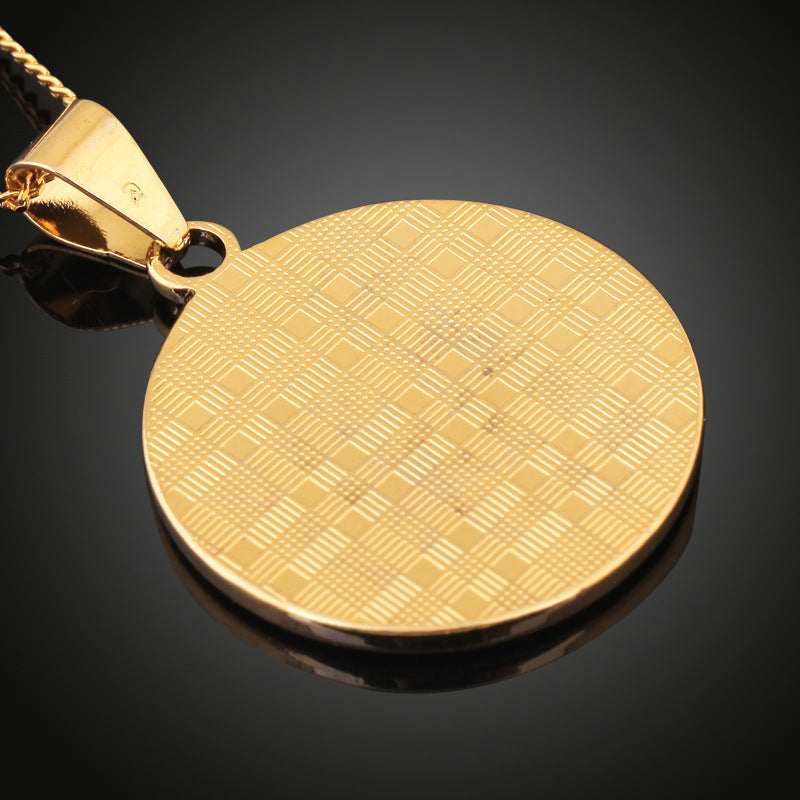 18K Kupfer Gold plattiert chinesische Drache Anhänger Halskette