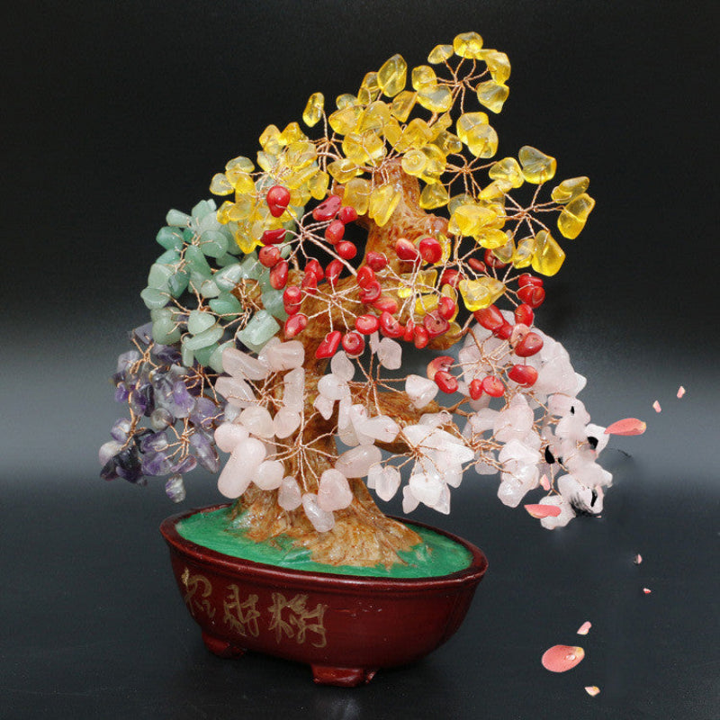 Natural Crystal Fortune Tree fünf Elemente Lucky Tree Ornament