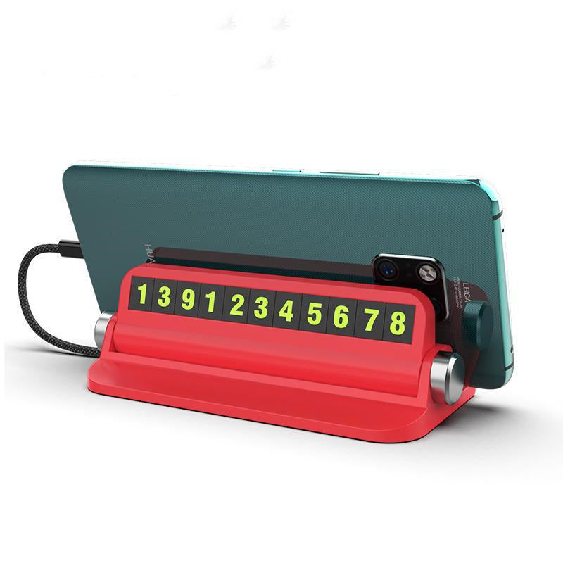 Leuchtende temporäre Parkkarte Auto Telefonnummer Karte Platte Auto Zubehör