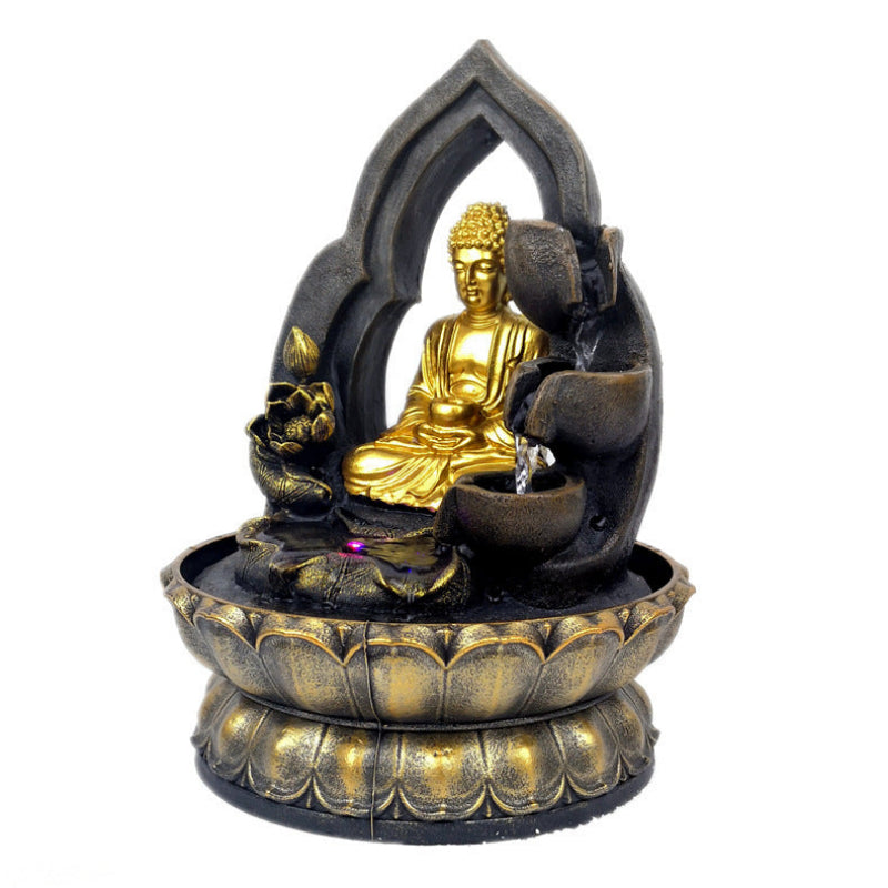 Fließende Wasserbuddha -Dekoration