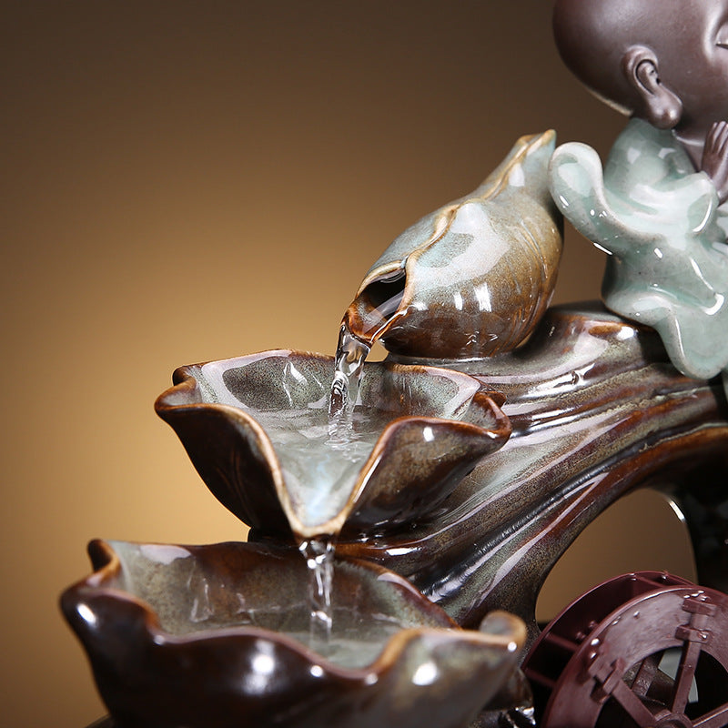 Keramikbrunnen ziehen Wohlstandsdekoration Haushaltsbefeuchter an