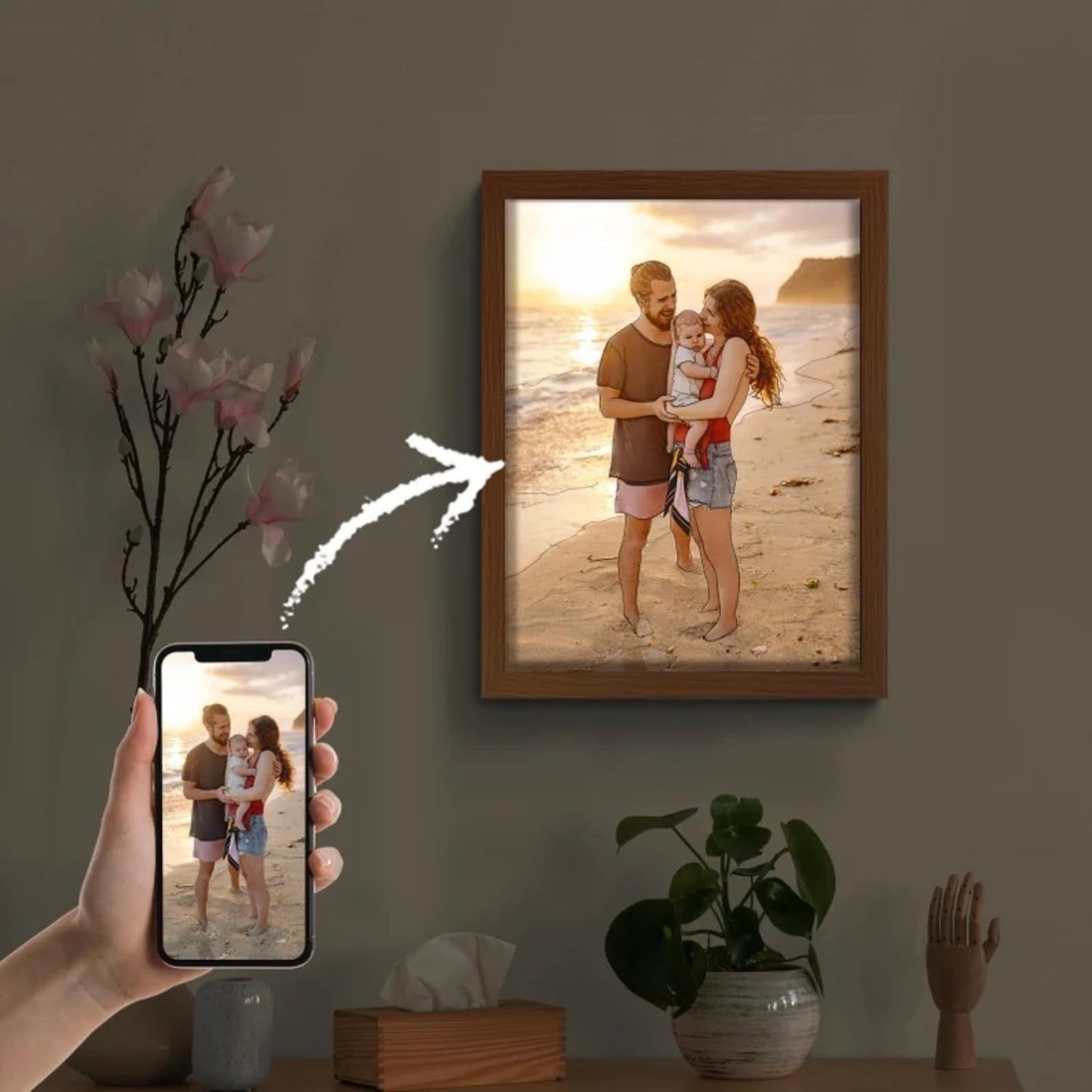 Custom LED Light Painting Personalized Photo Night Lamp Gift-1