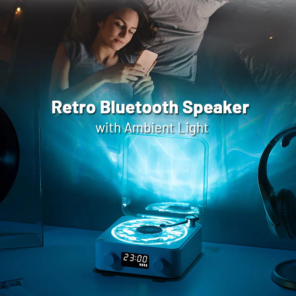 Retro Vinyl Bluetooth Speaker with White Noise and RGB Light-2