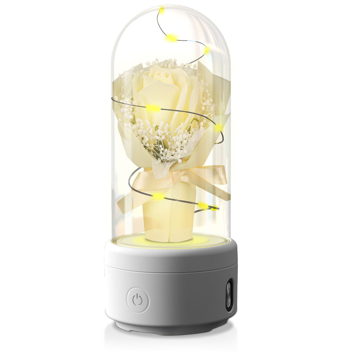 Creative Gifts Mother's Day Rose Bouquet LED Night Bluetooth-compatible Speaker Ornament