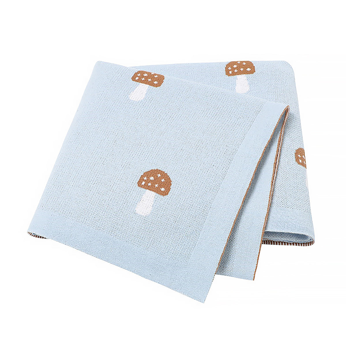 Cotton Mushroom Jacquard Baby Blanket Soft Nursery Blanket-10