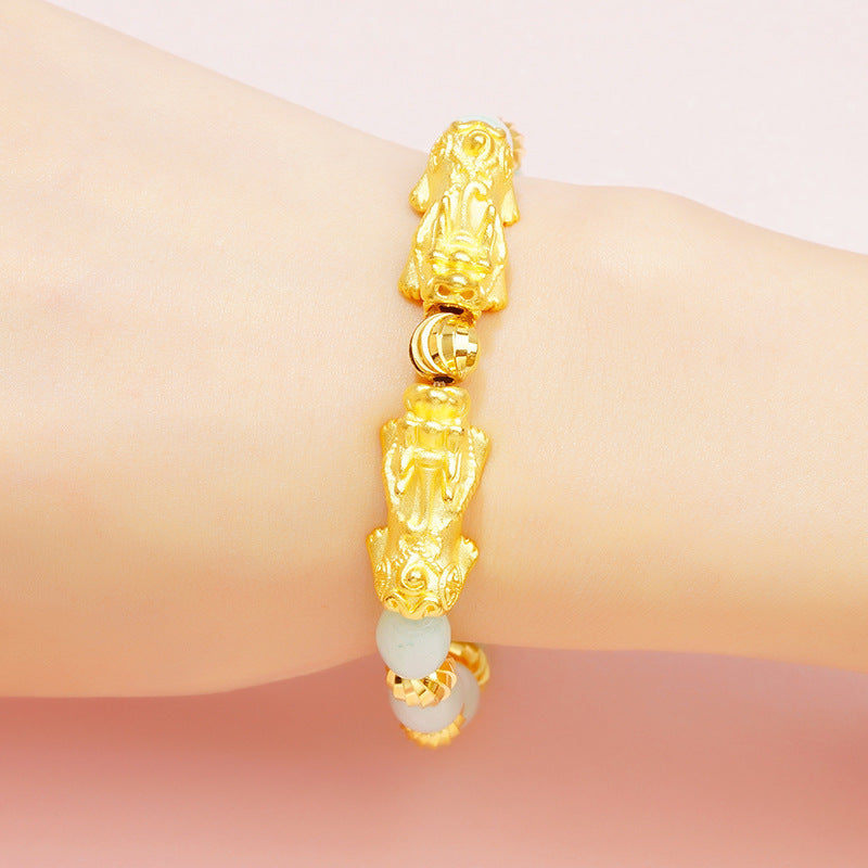 Pixiu Charm Beaded Bracelet Feng Shui Wealth Protection Gift-3