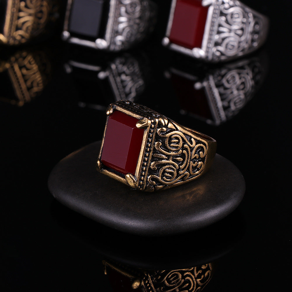 Totem im chinesischen Stil antike silberne Männerring