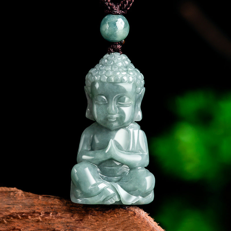 Jade Blue Water 3D Buddha Pendant