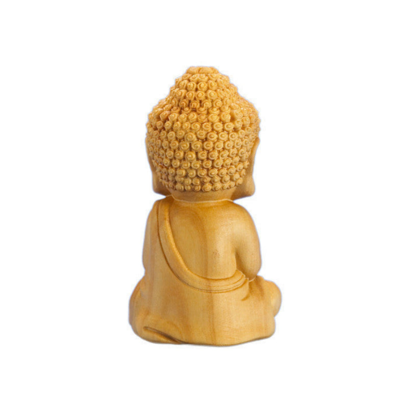 Natural Color Boxwood Buddha Car Dekoration