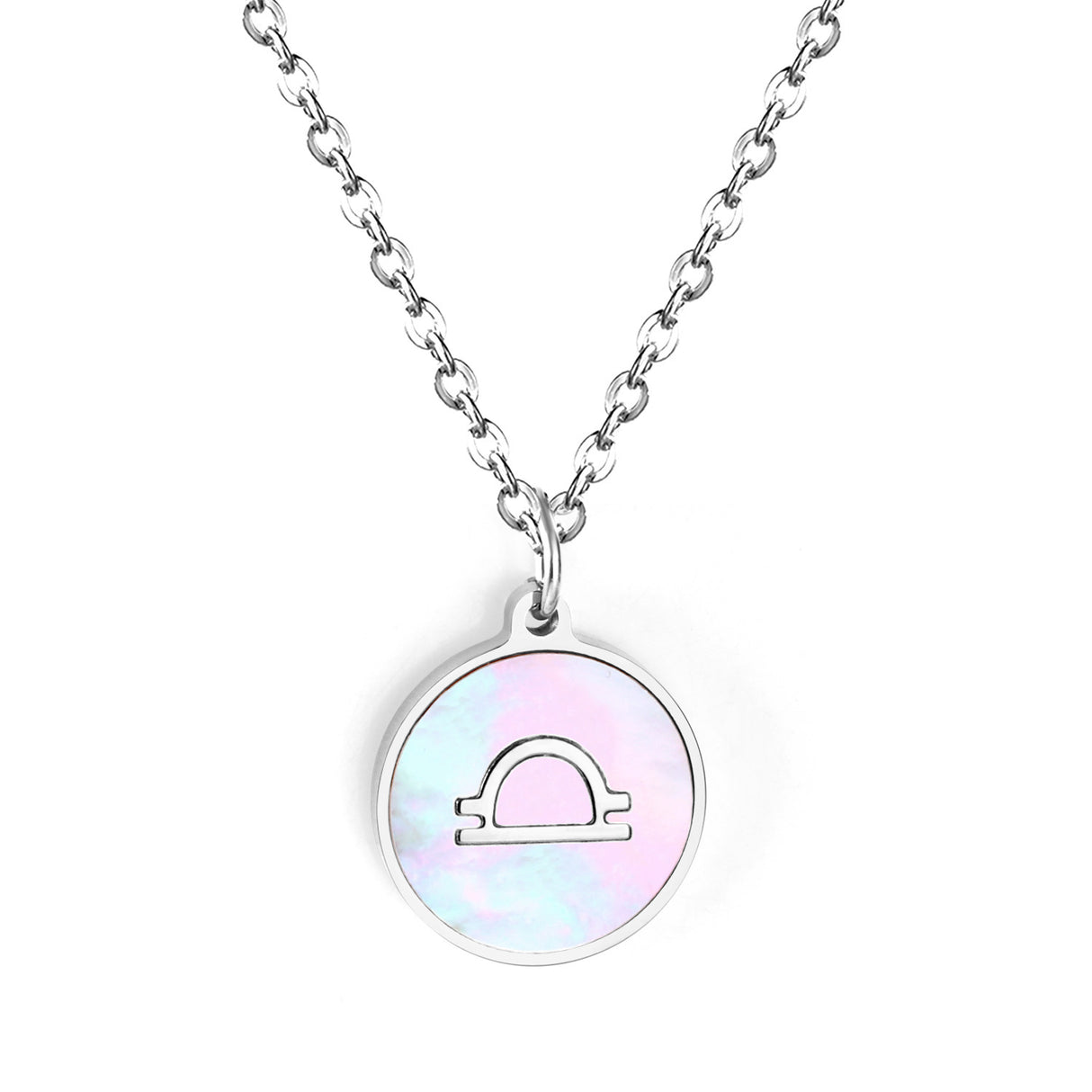 Minimalist White Shell Zodiac Necklace Adjustable Pendant-13