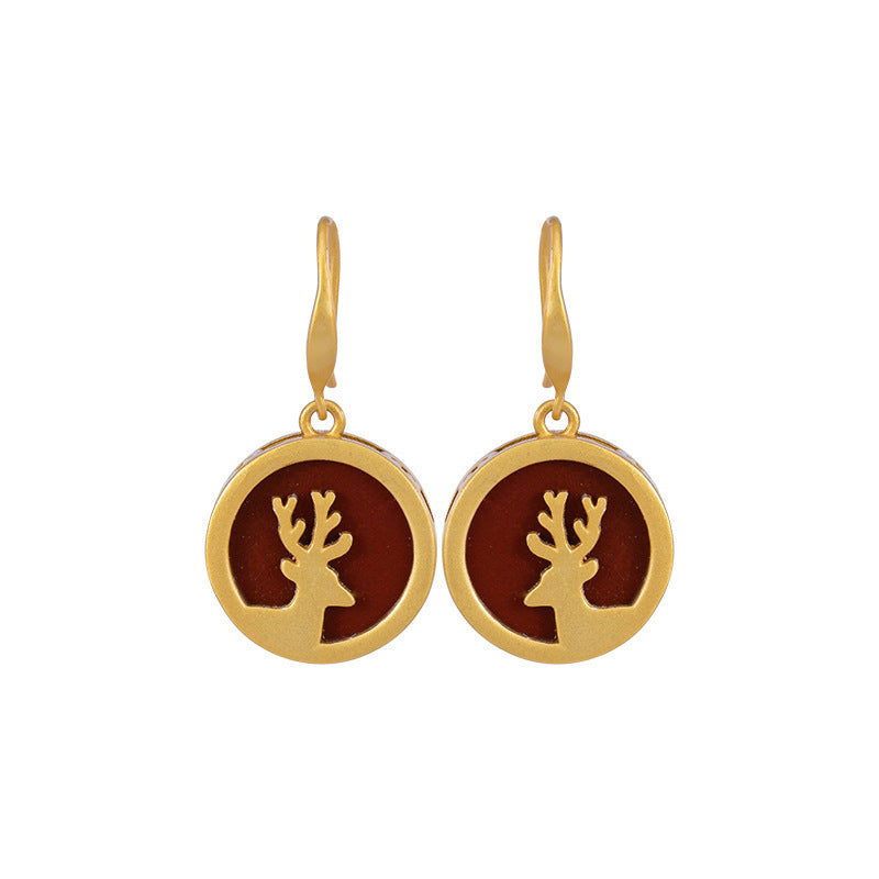 Little elk lady's earrings and Earrings