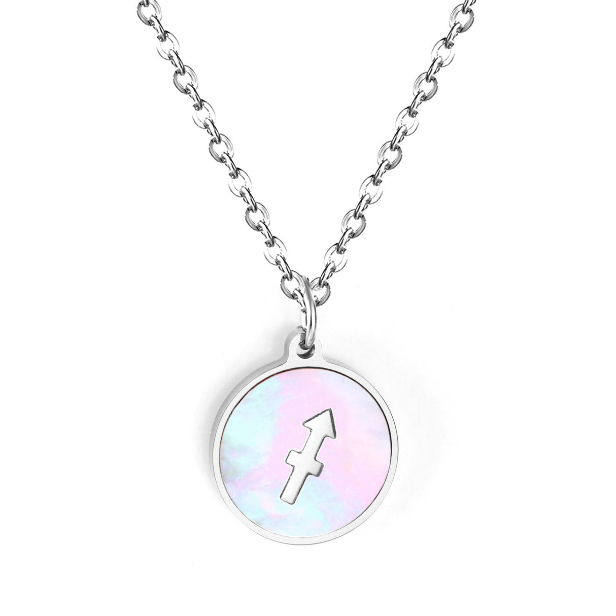 Minimalist White Shell Zodiac Necklace Adjustable Pendant-25