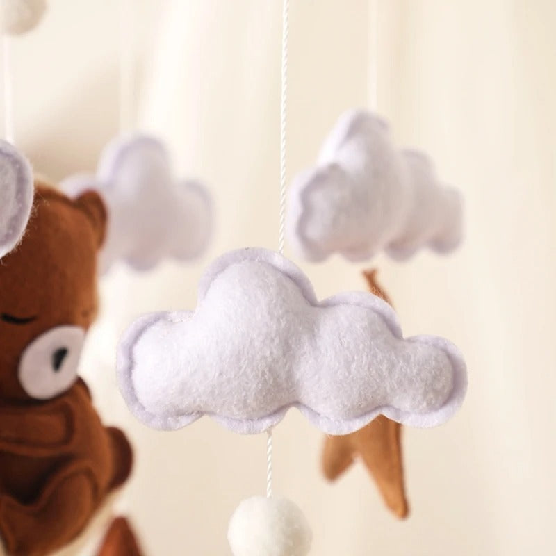 Felt Brown Bear Elephant Bed Bell Nordic Style Crib Soothing Decorative Pendant
