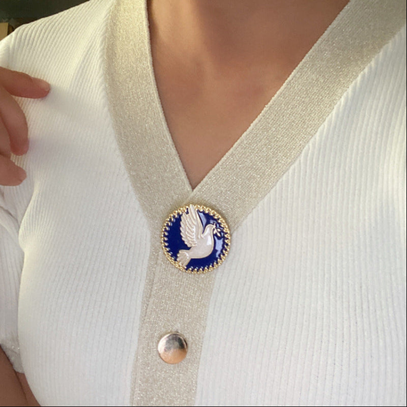 Vintage Literature Dove of Peace Email Oil Drop Brosche