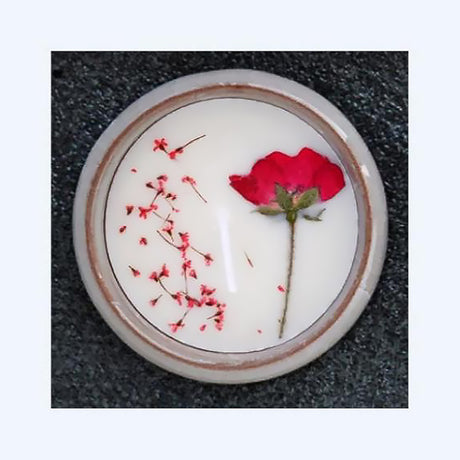 Dried Flower Scented Candle Mini Ceramic Soy Wax Cup-13