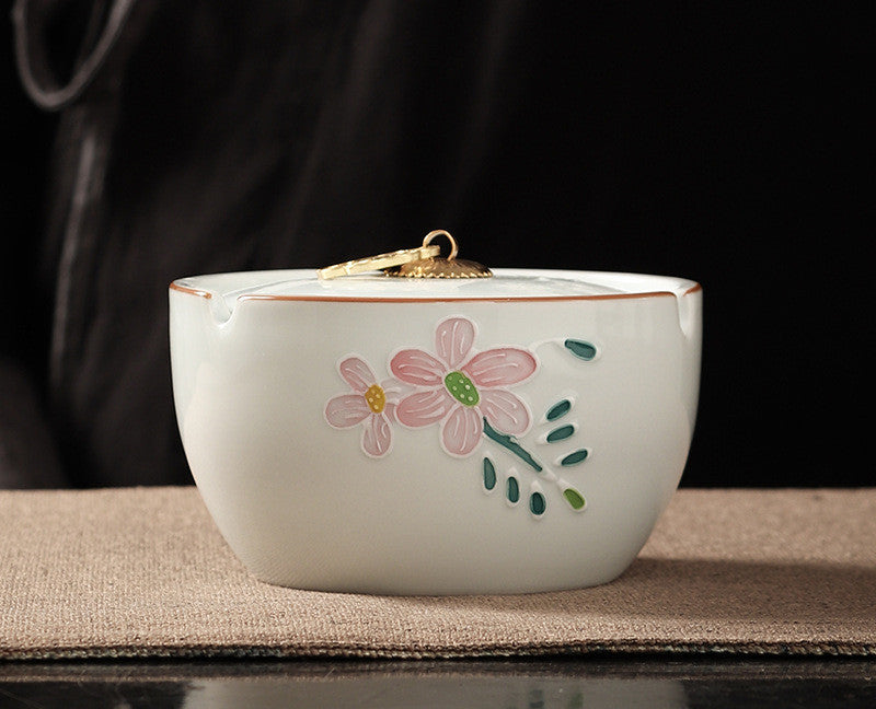 Handbemalte Haushalts Wohnzimmer Keramik-Aschenbecher mit LID-Schlupfchen