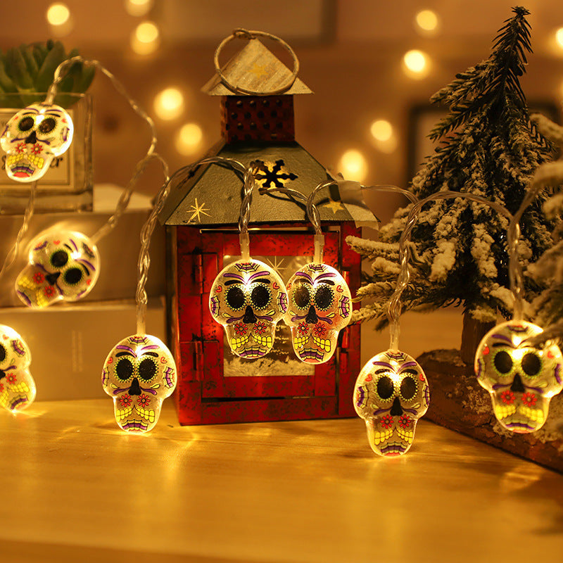 Halloween LED String Lights Skull Pumpkin Battery Operated Decor-4