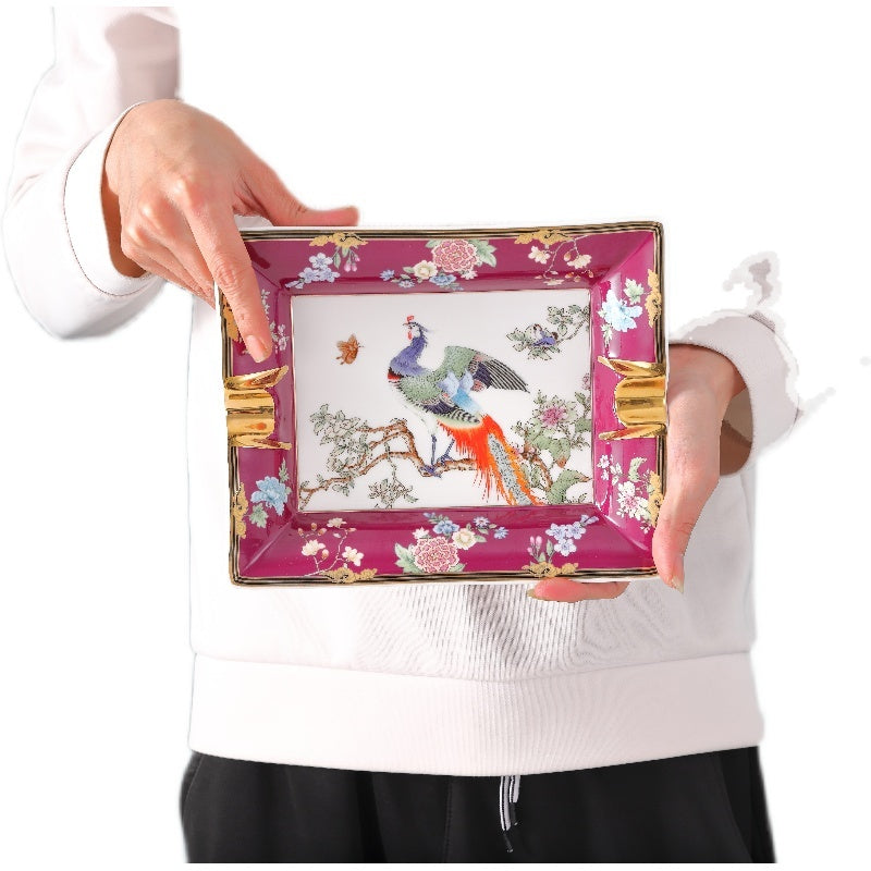 Goldmalerei Haushalt Wohnzimmer großer Keramik -Aschenbecher