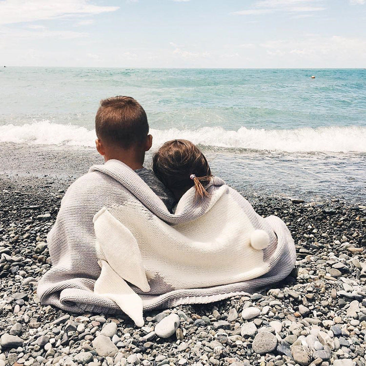 Explosive Bunny Ears Blanket Stereo Bunny Blanket Children's Knitted Cover Blanket