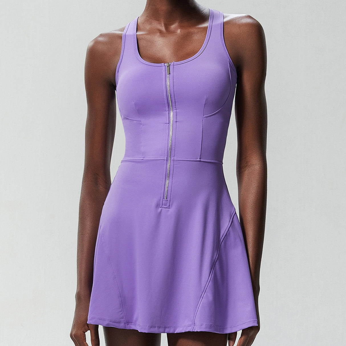 Women Zipper Sports Tennis Skirt Dress