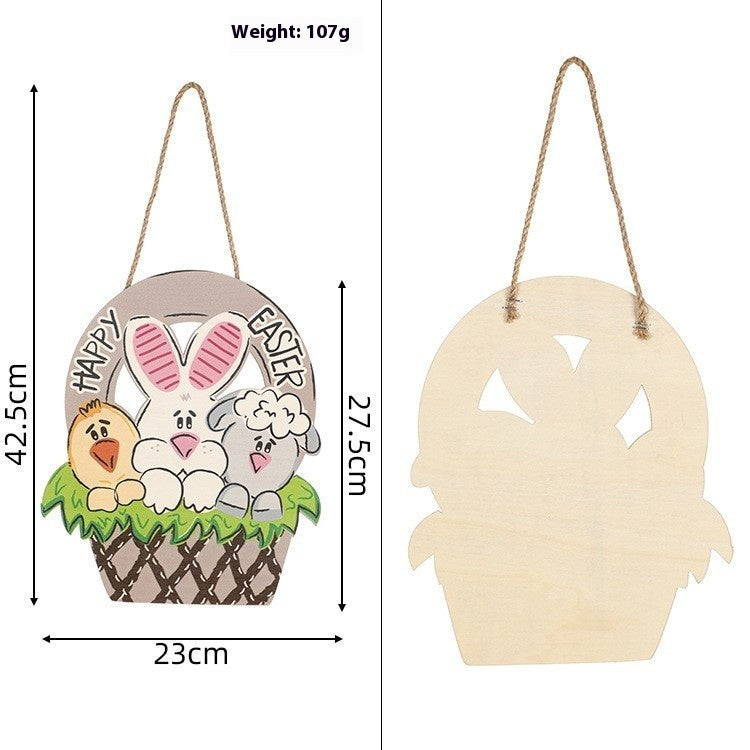 Osterdekoration, süße Cartoon-Kaninchen-Holzdekoration