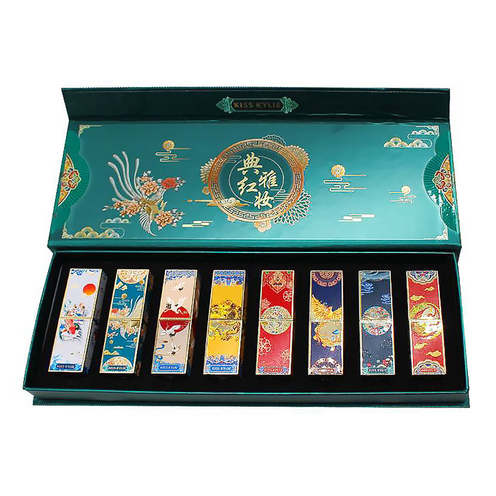 Chinese Elegant Red Makeup Carved Lipstick Set-5