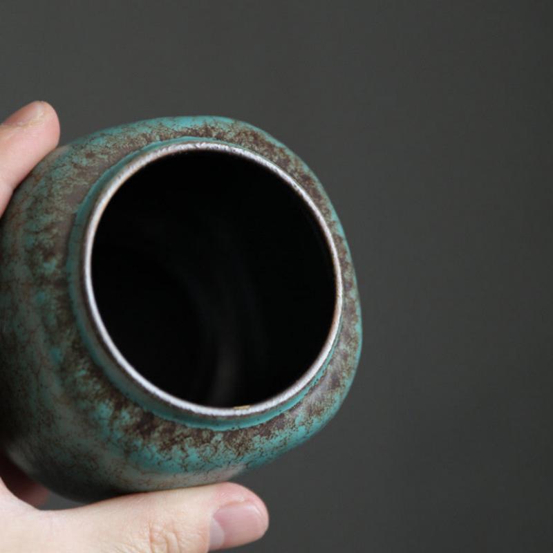 Ceramic Tea Caddy Stoneware Sealed Pot Retro Kiln