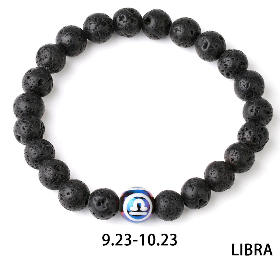 Constellations Couple Natural Lava Stone Bracelet-12