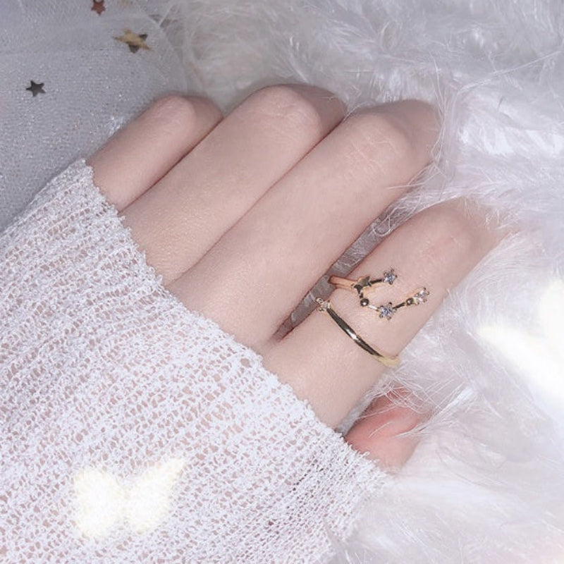 Zodiac Star Ring for Women – Adjustable Astrological Jewelry Gift