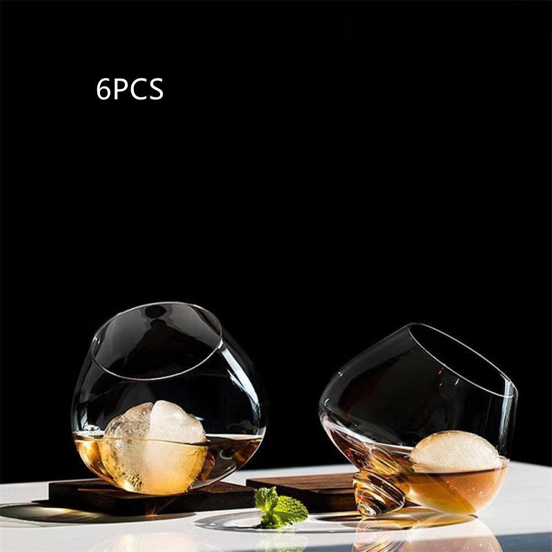 Rotating Whiskey Glass Cups Top Belly Cigar Spirit Glasses