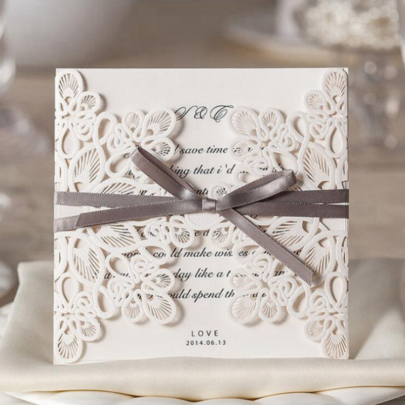 Personalized Custom Ivory White Invitation
