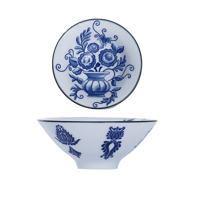 Keramik Kung Fu Tea Tasse Blau und weißes Porzellan
