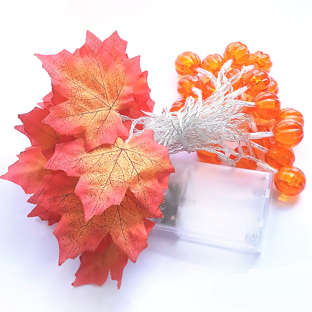 Thanksgiving Pumpkin Maple Leaf String Lights for Fall Home Decor-4