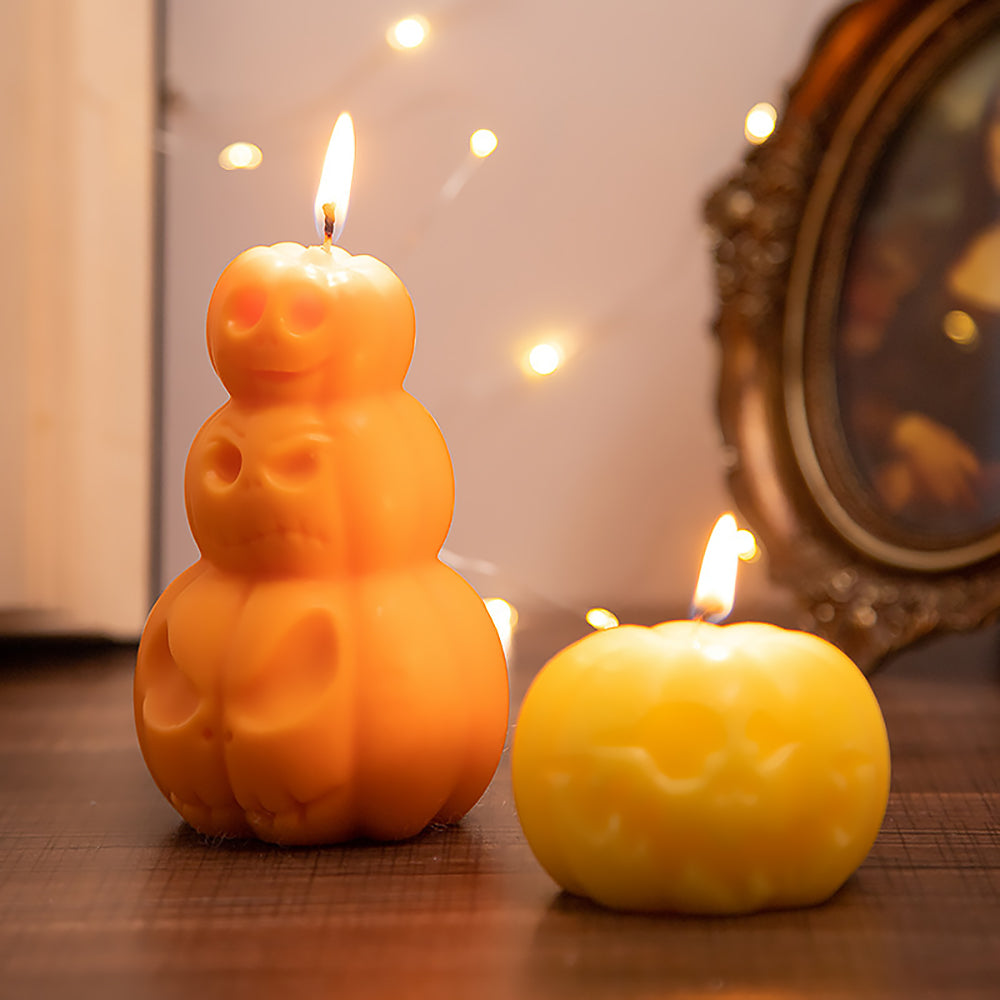 Halloween Pumpkin and Skull Aromatherapy Candle-1