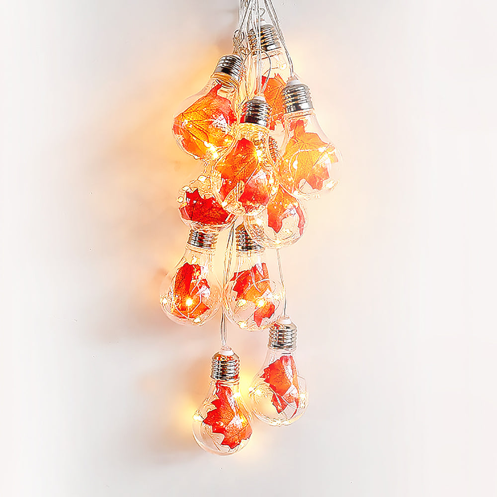 Thanksgiving Maple Leaf Bubble Ball String Lights for Home Decor-5