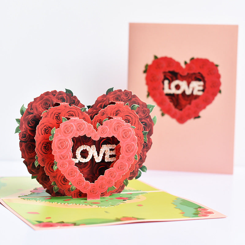 3D Pop-Up Cards Flowers Birthday Card Anniversary Gifts Postcard
