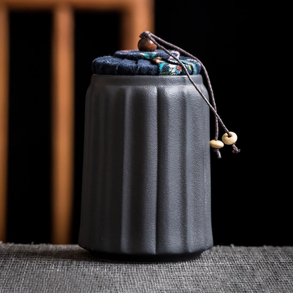 Chinese Ceramic Tea Jar Retro Glaze Kiln Sealed Canister Gift-3