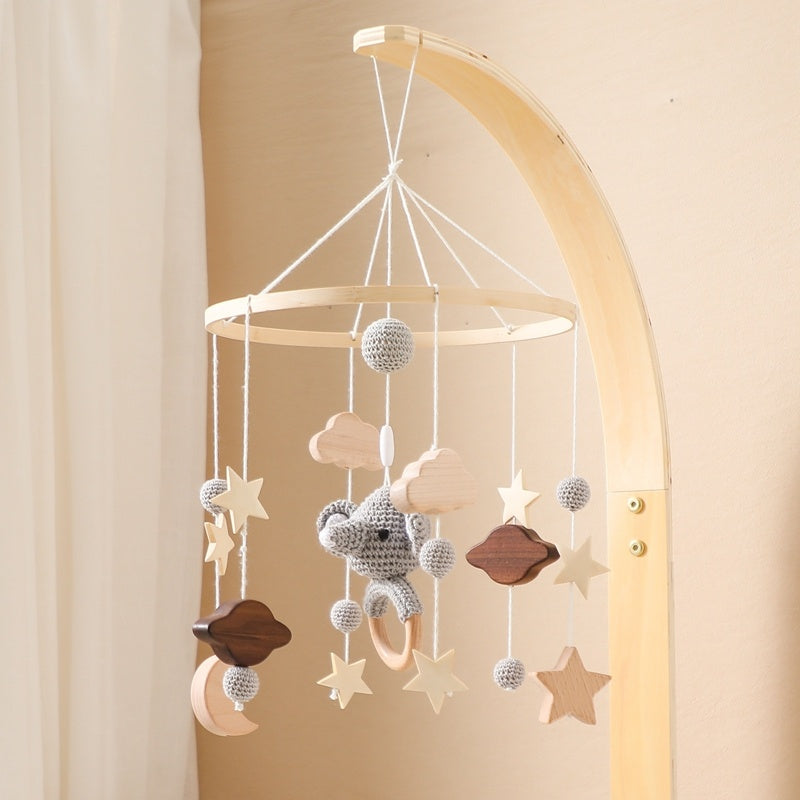 Crib Curved Bed Bell Bracket with White Birds