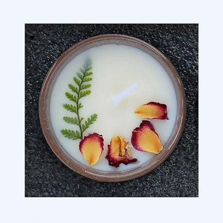 Dried Flower Scented Candle Mini Ceramic Soy Wax Cup-6